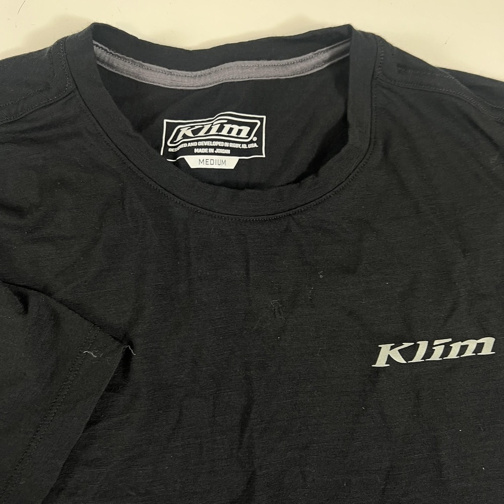 Klim Shirt Mens Medium Black Logo Crewneck Short Sleeve Tagless Base Layer